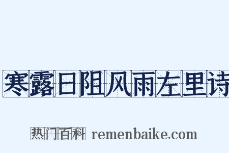 寒露日阻风雨左里诗是什么意思的图片